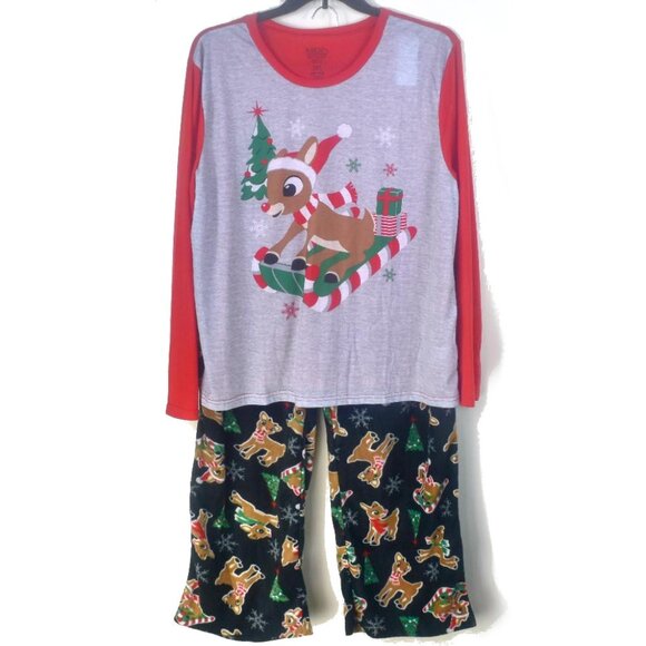 Toddler 2pc Rudolph Pajama Set Size 2T New Boys Girls Holiday Briefly Stated - Picture 3 of 9